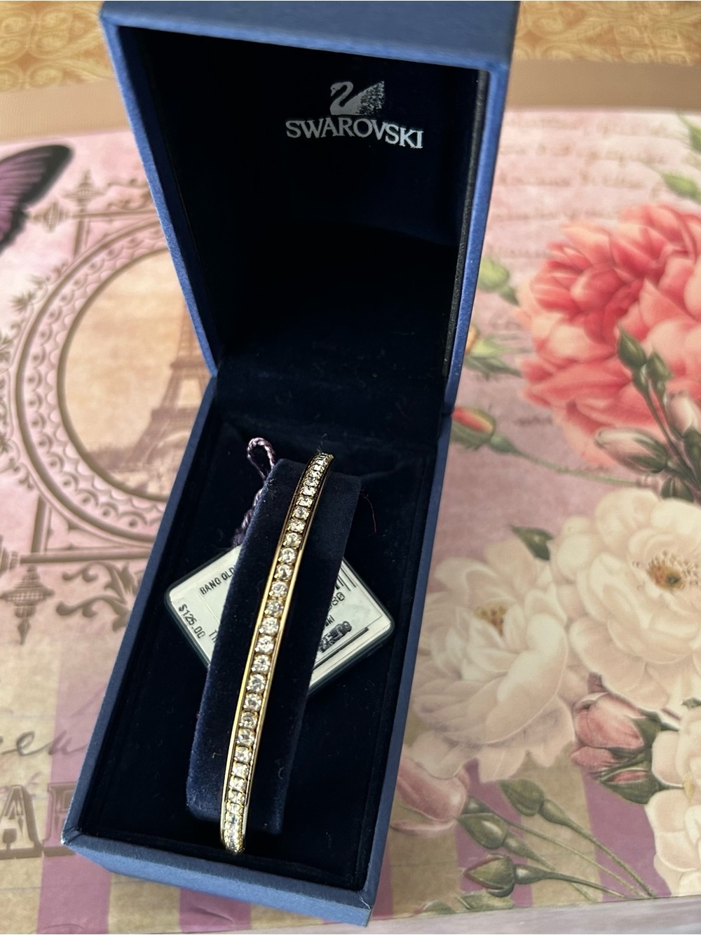 Swarovski Gold and Clear Crystal Line Bracelet